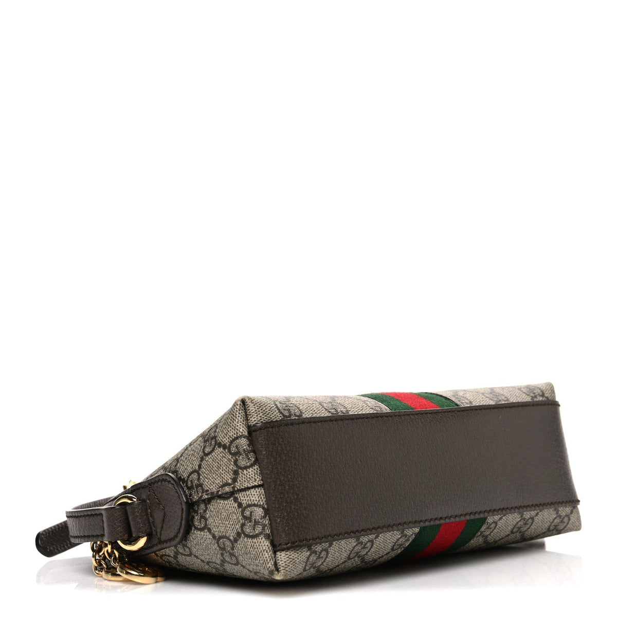 GG Supreme Monogram Textured Dollar Calfskin Web Small Ophidia Dome Shoulder Bag Beige Ebony New Acero wholesalehk.shop