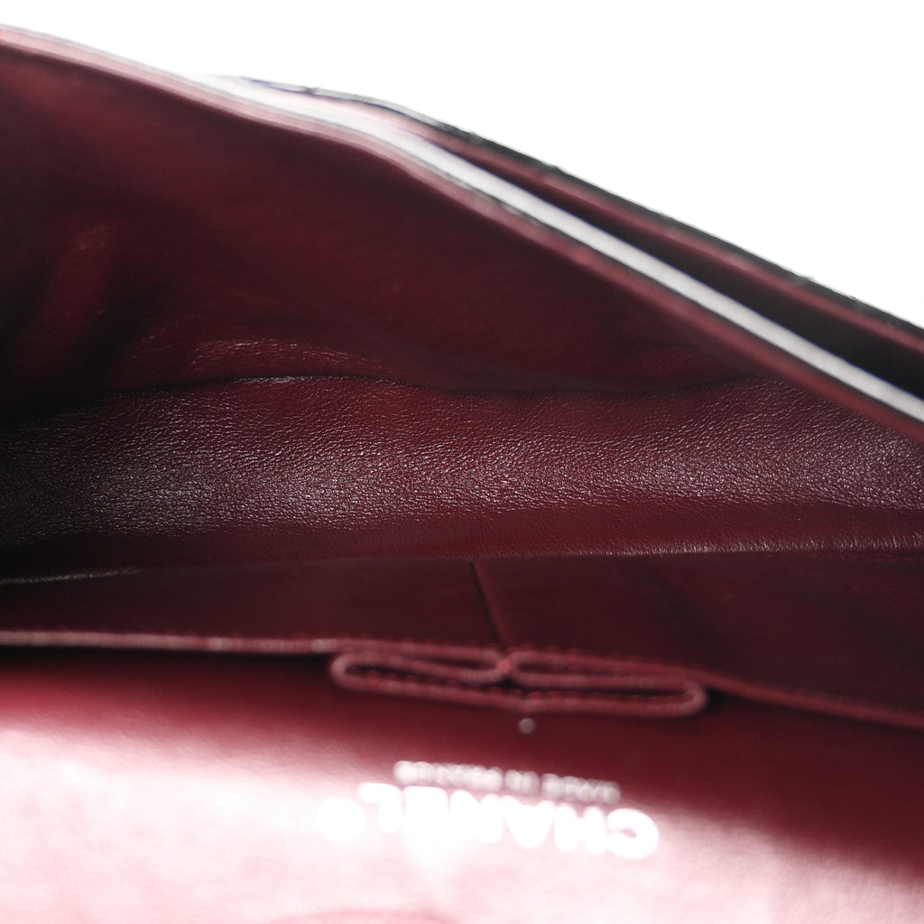 Crumpled Patent Quilted Medium Double Flap Black wholesalehk.shop