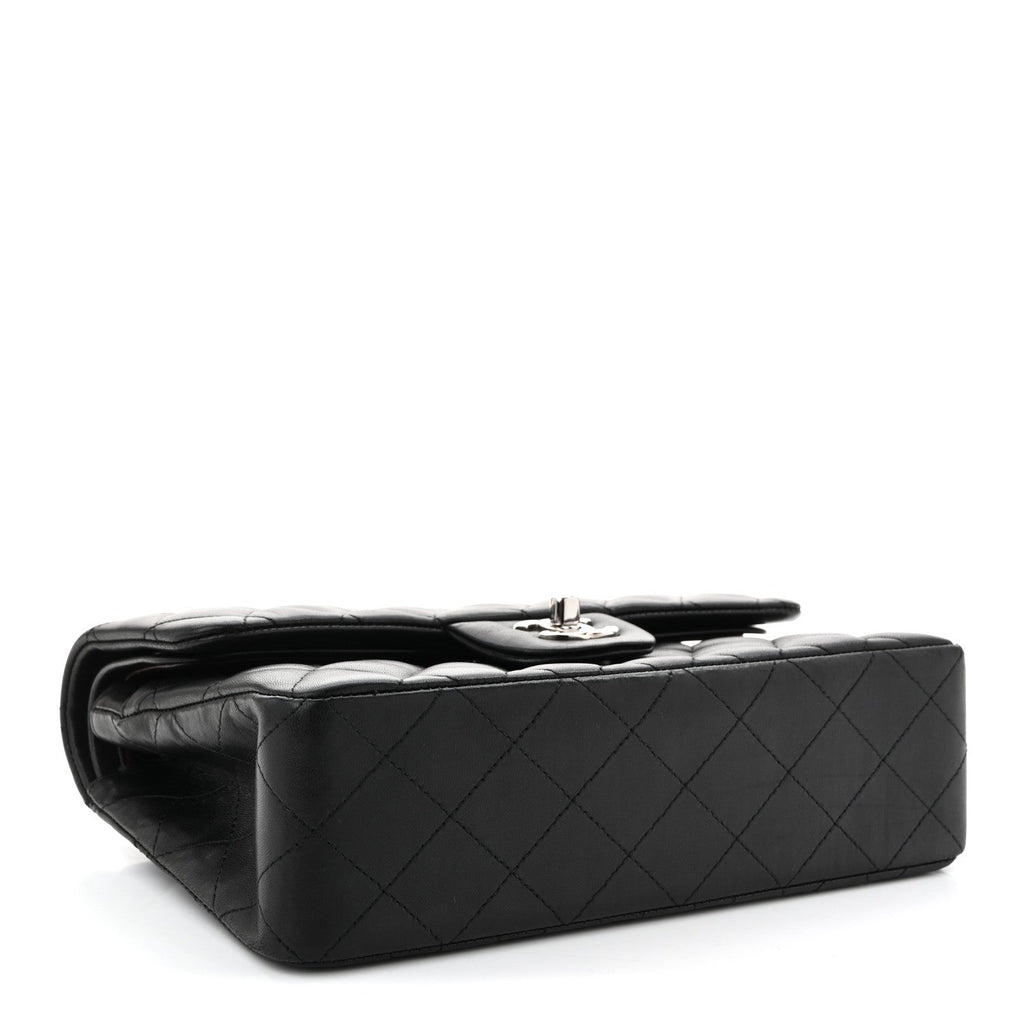Lambskin Quilted Small Double Flap Black wholesalehk.shop