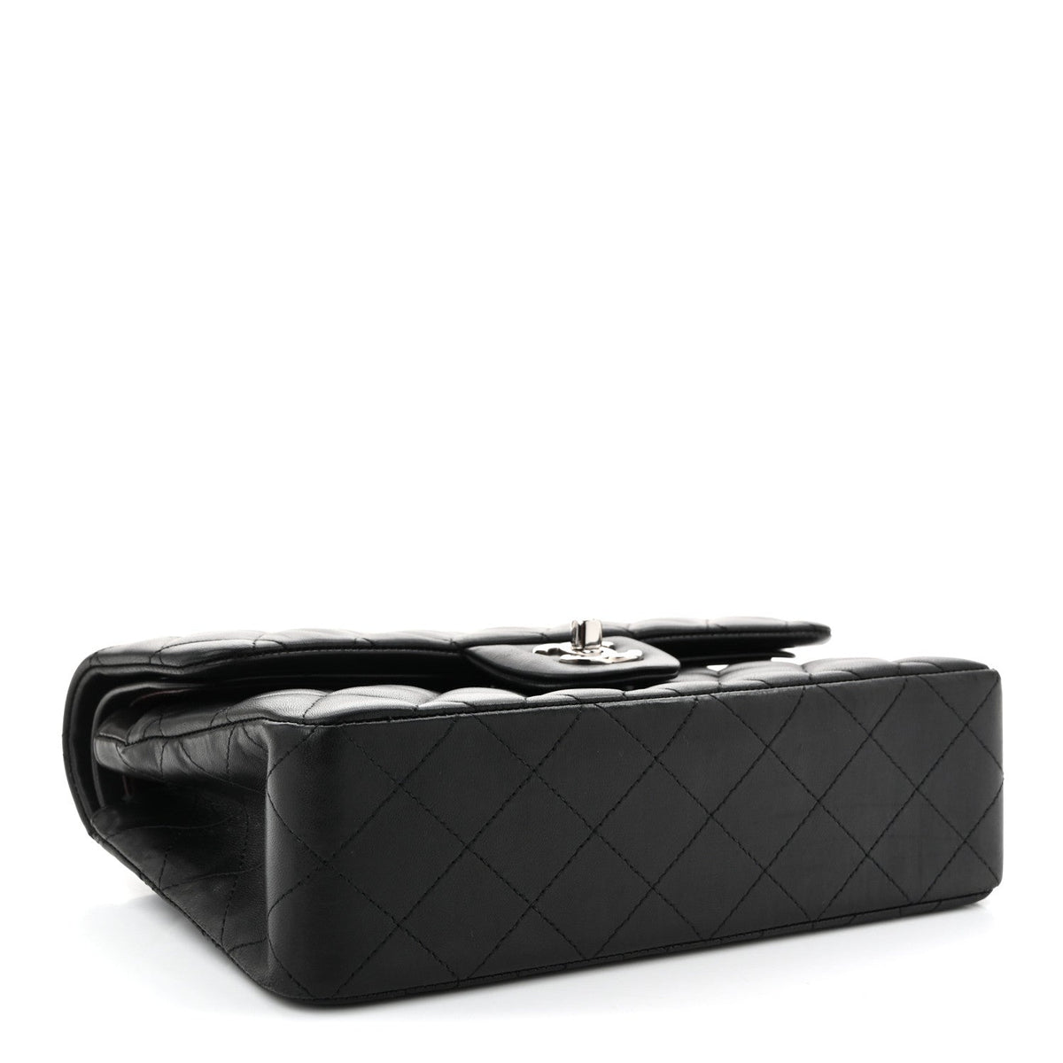 Lambskin Quilted Small Double Flap Black wholesalehk.shop