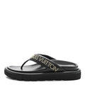 Calfskin Logo Studded Pillow Flat Thong Sandals 35 Black £¨ Direct shipment via from wholesalehk.shop