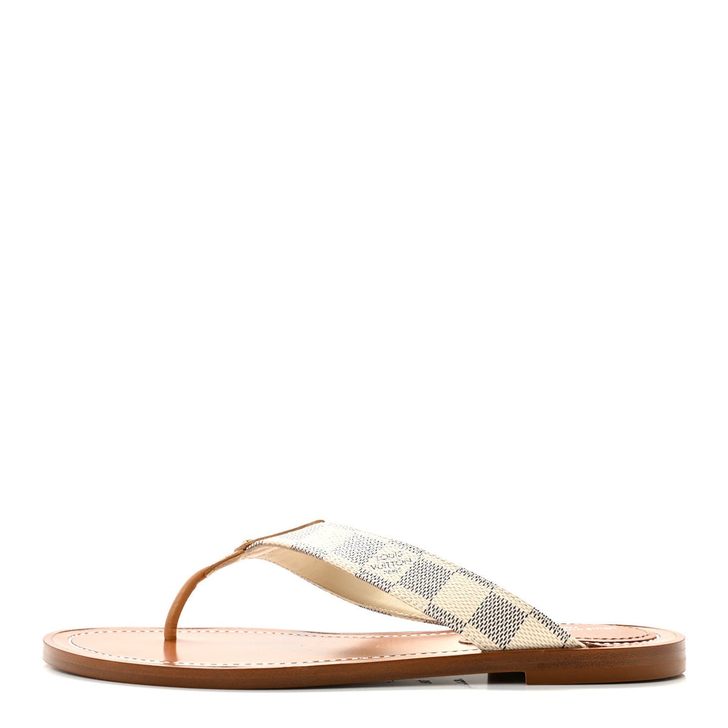 Damier Azur Sunny Flat Thong Sandals 38 £¨ Direct shipment via from wholesalehk.shop