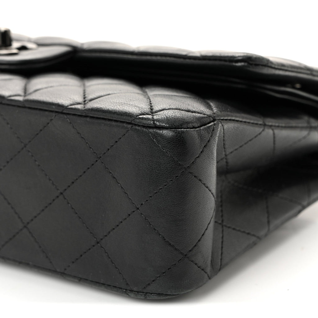 Lambskin Quilted Medium Double Flap So Black wholesalehk.shop