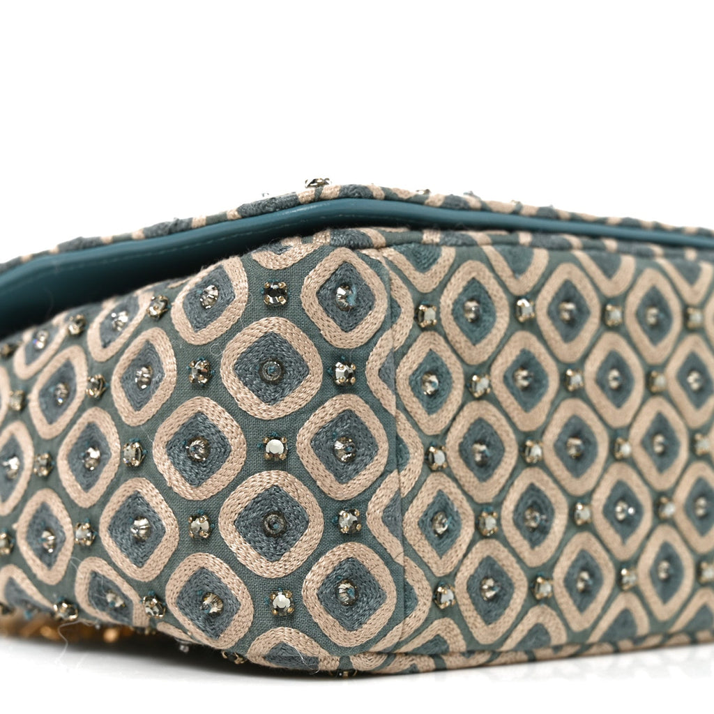 Calfskin Strass Embroidered Small Caro Bag Blue wholesalehk.shop