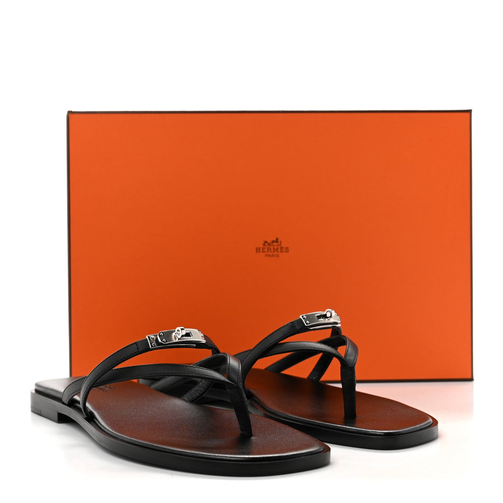 Calfskin Miss Sandals 38 Black wholesalehk.shop