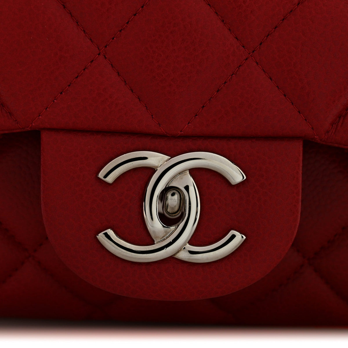 Caviar Quilted Maxi Double Flap Dark Red wholesalehk.shop