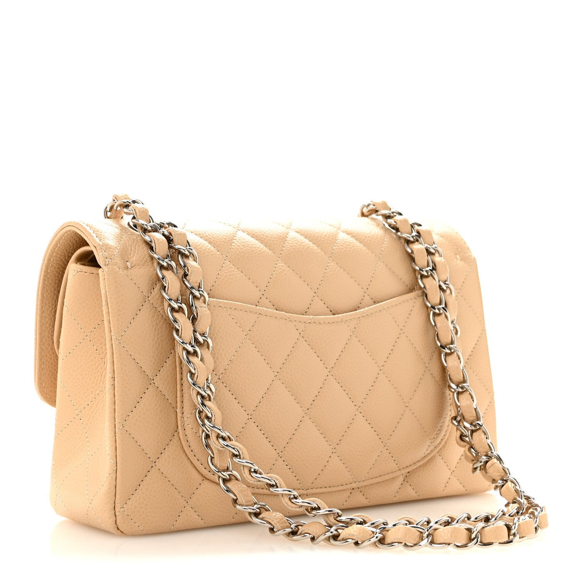 Caviar Quilted Small Double Flap Beige wholesalehk.shop