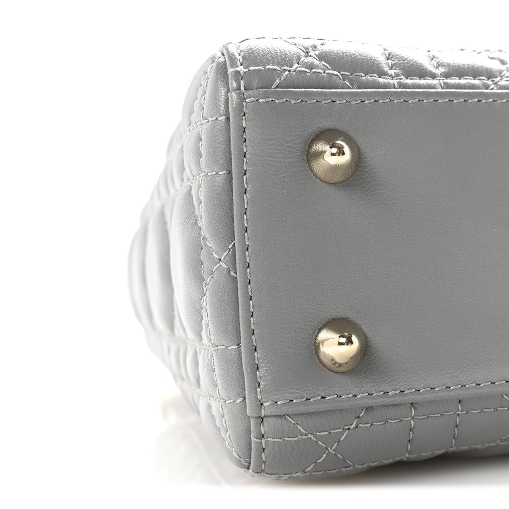 Lambskin Cannage Small My Lucky Badges My Lady Dior Grey wholesalehk.shop