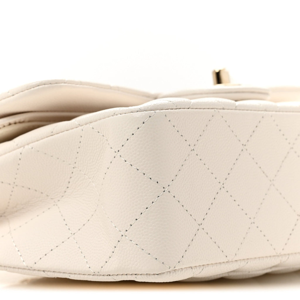 Caviar Quilted Small Double Flap White wholesalehk.shop