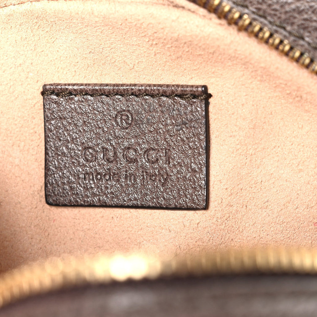GG Supreme Monogram Web Mini Ophidia Round Shoulder Bag Brown wholesalehk.shop