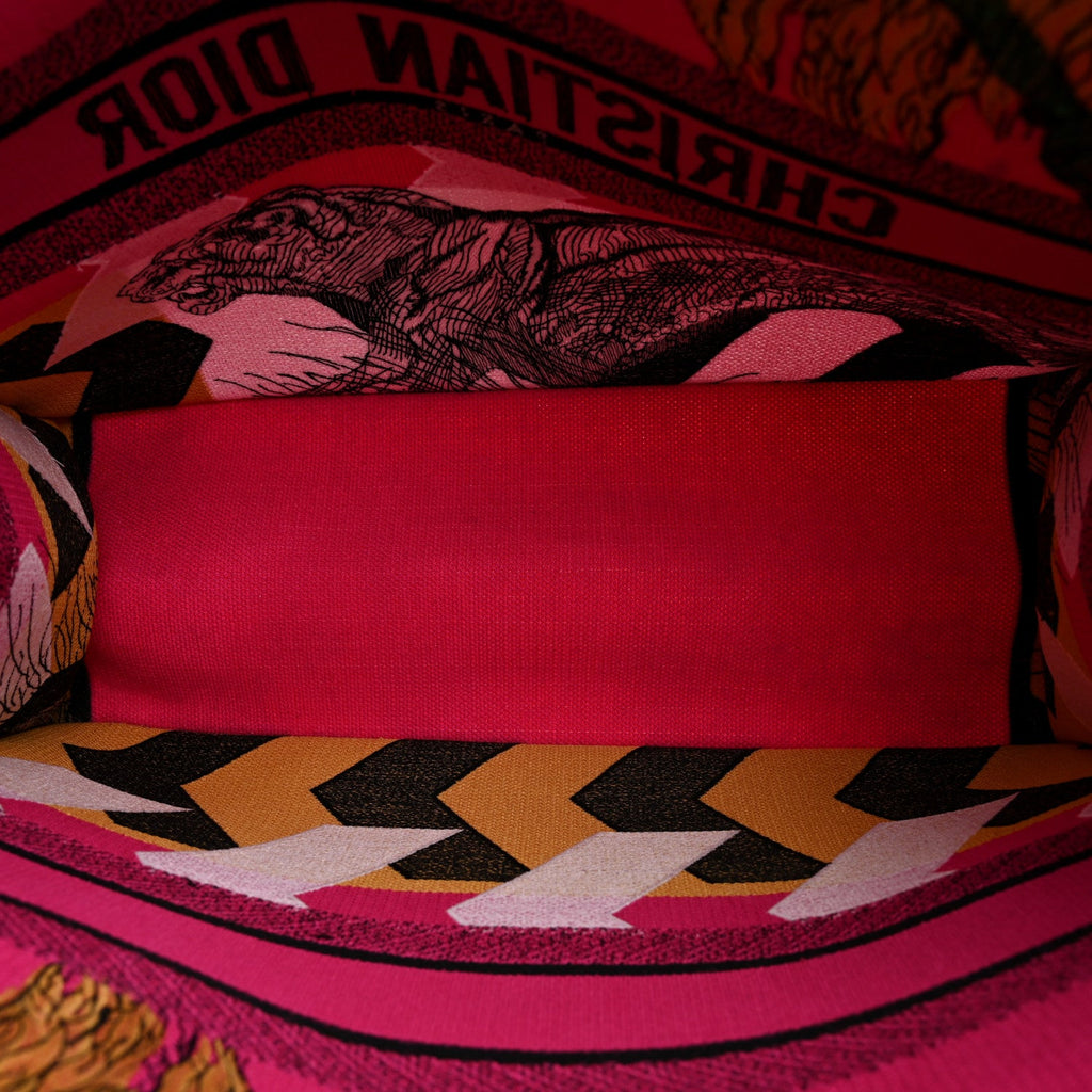 Canvas Embroidered Large Jungle Pop Book Tote Fuchsia Multicolor £¨ Direct shipment via from wholesalehk.shop