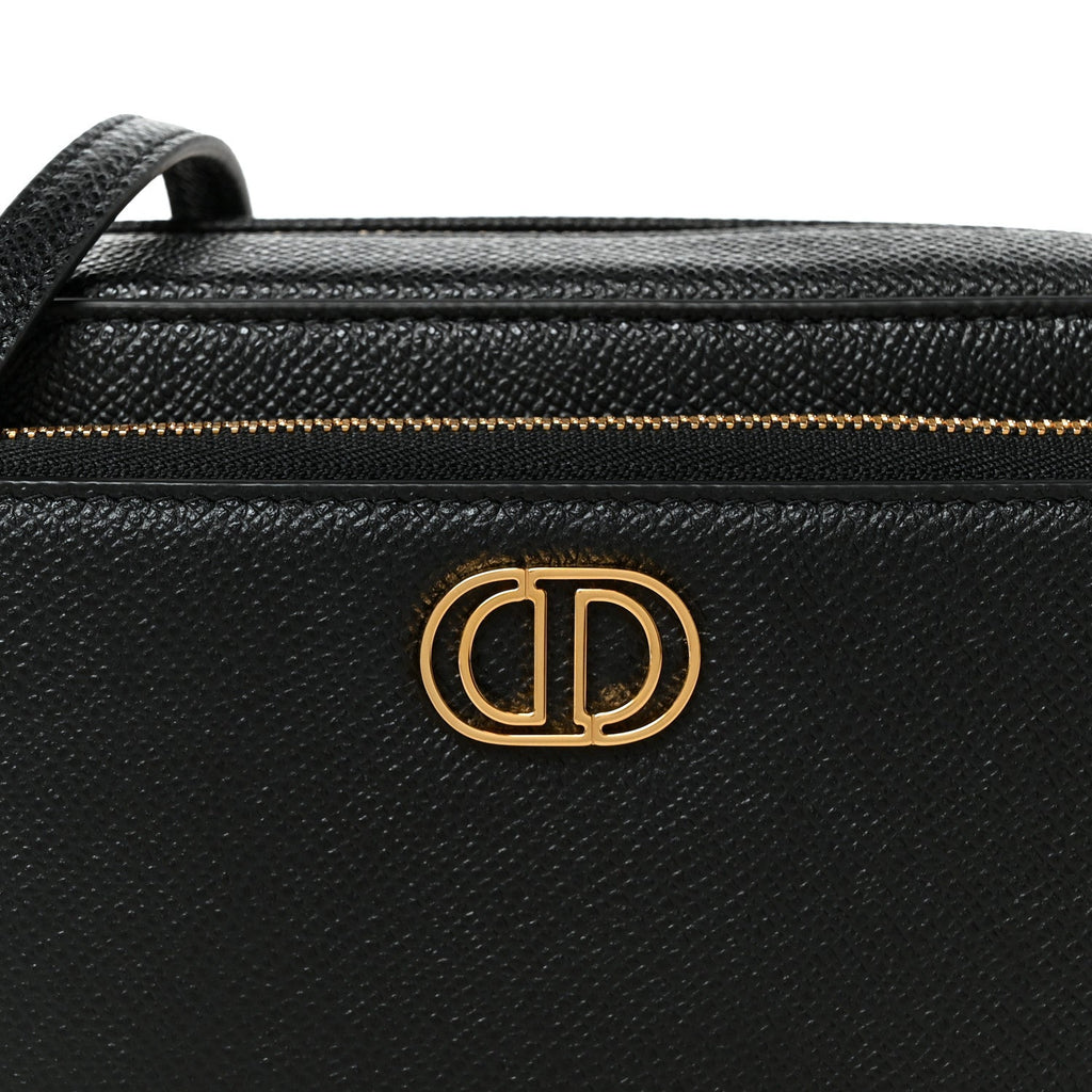 Grained Calfskin Caro Double Pouch Black wholesalehk.shop