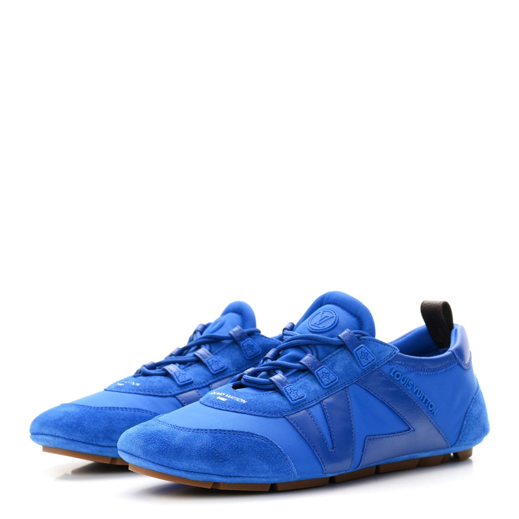 Suede Calfskin LV Sneakerina 39.5 Electric Blue £¨ Direct shipment via from wholesalehk.shop