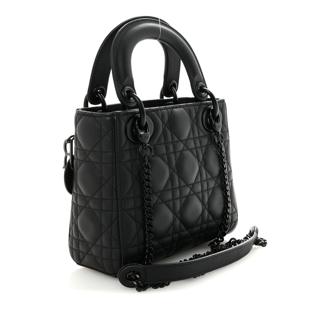 Ultra Matte Calfskin Cannage Mini Lady Dior Black wholesalehk.shop