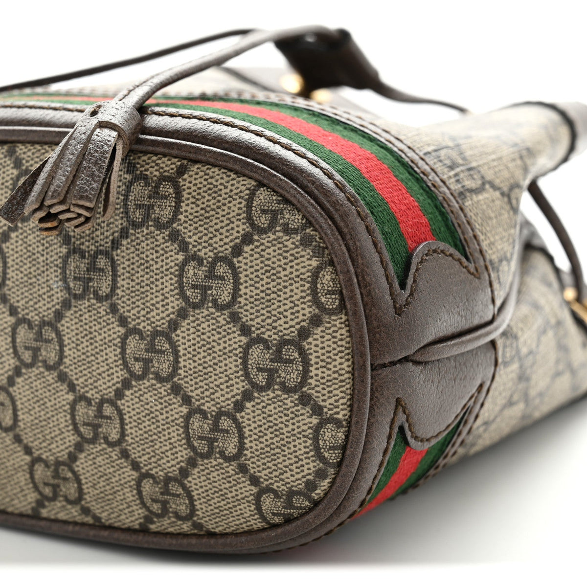 GG Supreme Monogram Web Mini Ophidia Bucket Bag Brown wholesalehk.shop