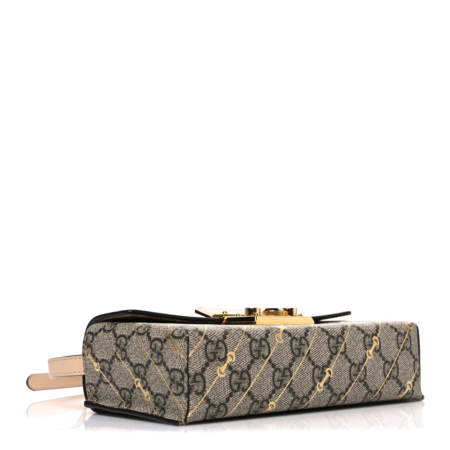 GG Supreme Monogram Calfskin Horsebit Print Mini Padlock Top Handle Shoulder Bag Beige Ebony Light Pink £¨ Direct shipment via from wholesalehk.shop