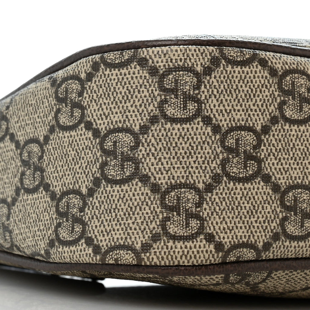 GG Supreme Monogram Textured Dollar Calfskin Small Ophidia Hobo Beige Ebony New Acero wholesalehk.shop