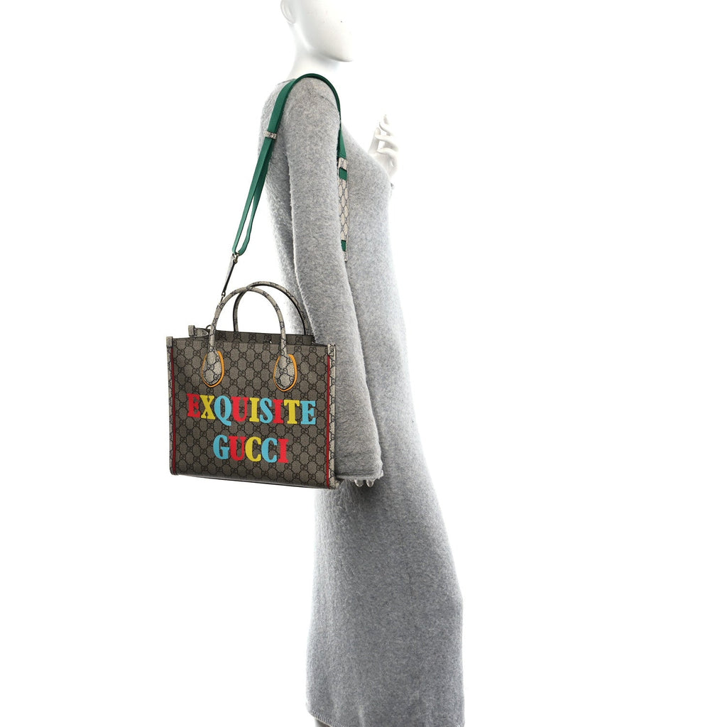GG Supreme Monogram Exquisite Small Tote Beige Ebony Blue Crop Live Red wholesalehk.shop