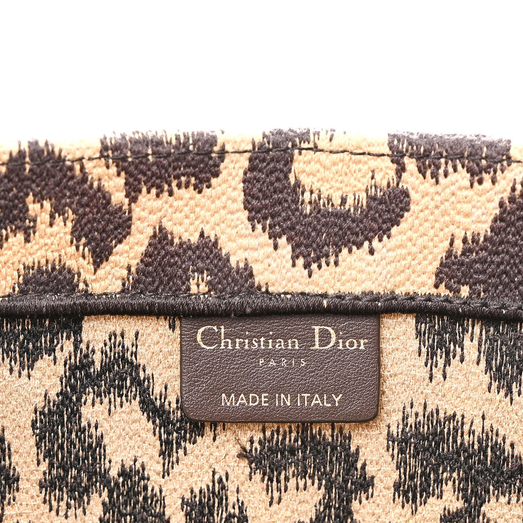Canvas Mizza Embroidered Medium Leopard Book Tote Beige £¨ Direct shipment via from wholesalehk.shop