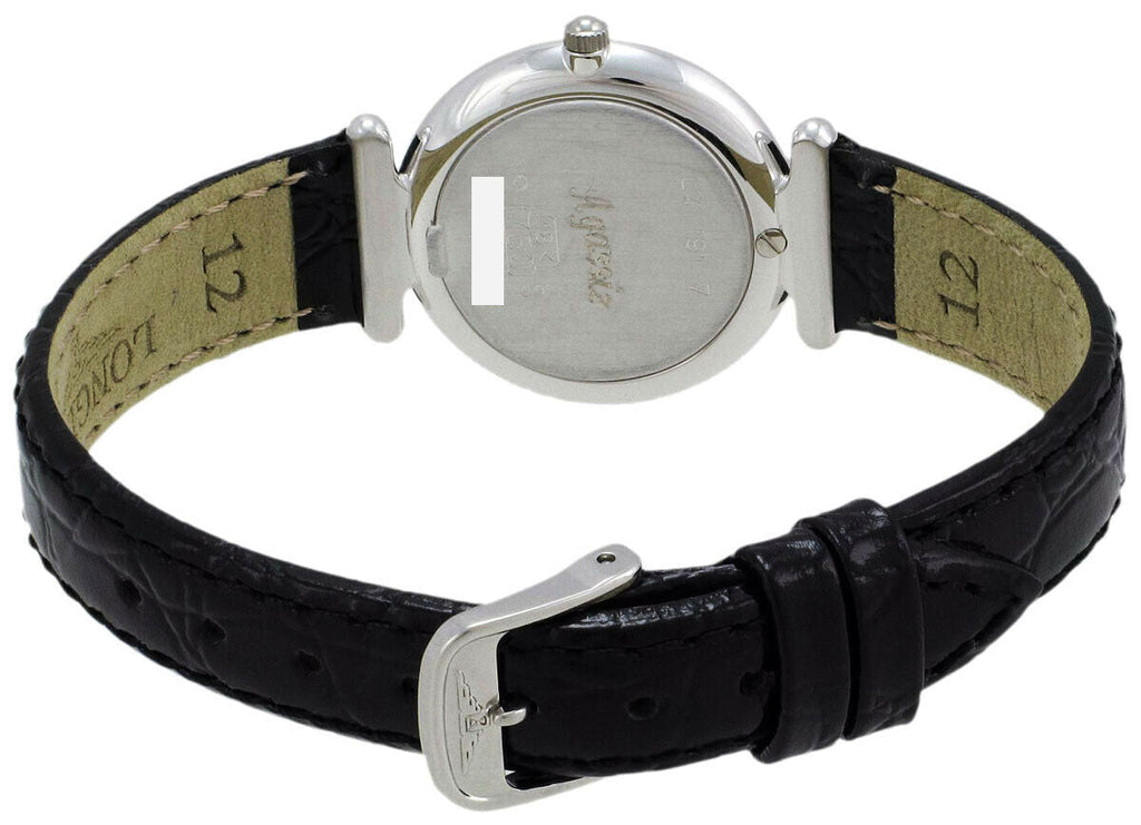 Longines La Grande Classique Agassiz 18kt White Gold & Diamond Womens Watch Grey Dial Black Leather L4.191.7.72.2 wholesalehk.shop