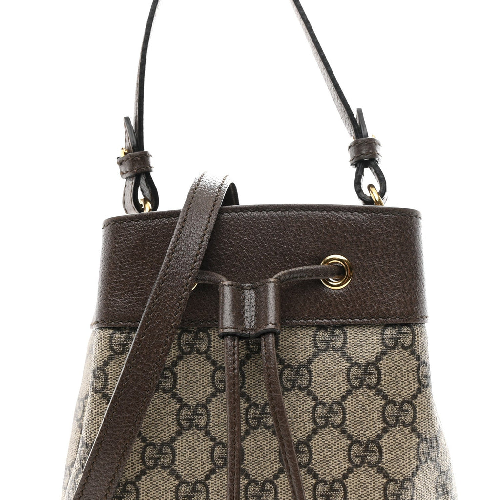 GG Supreme Monogram Web Small Ophidia Bucket Bag Brown wholesalehk.shop