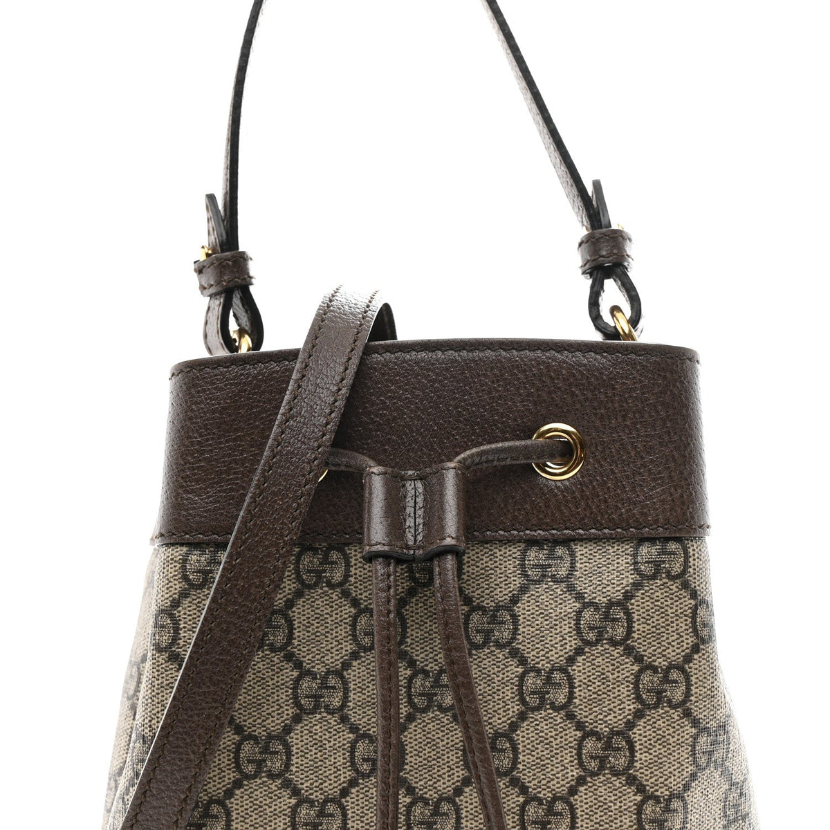 GG Supreme Monogram Web Small Ophidia Bucket Bag Brown wholesalehk.shop