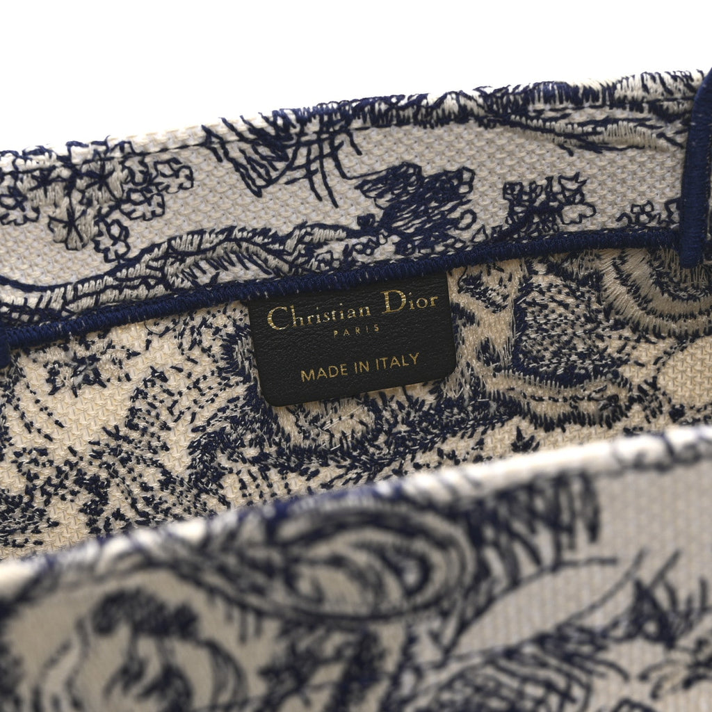 Canvas Embroidered Medium Dioriviera Toile De Jouy Book Tote Blue £¨ Direct shipment via from wholesalehk.shop