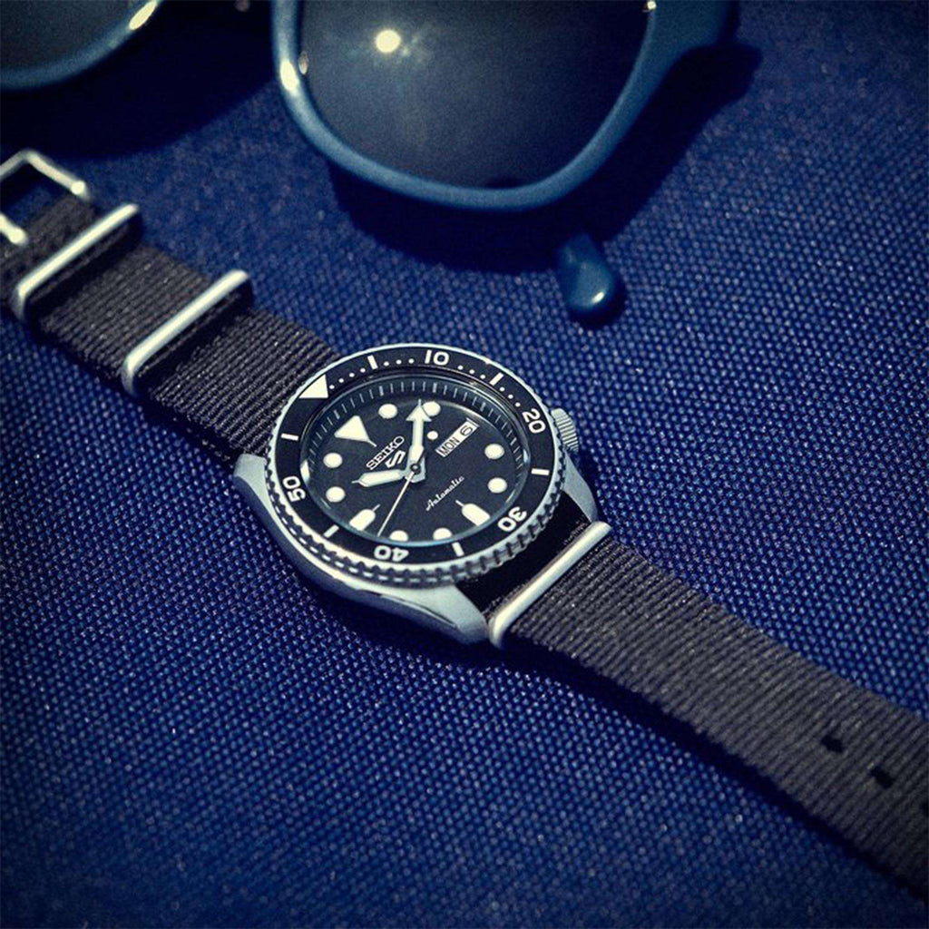 Seiko 5 Sports SKX Automatic Black Dial Black NATO Strap Watch For Men - SRPD55K3 wholesalehk.shop