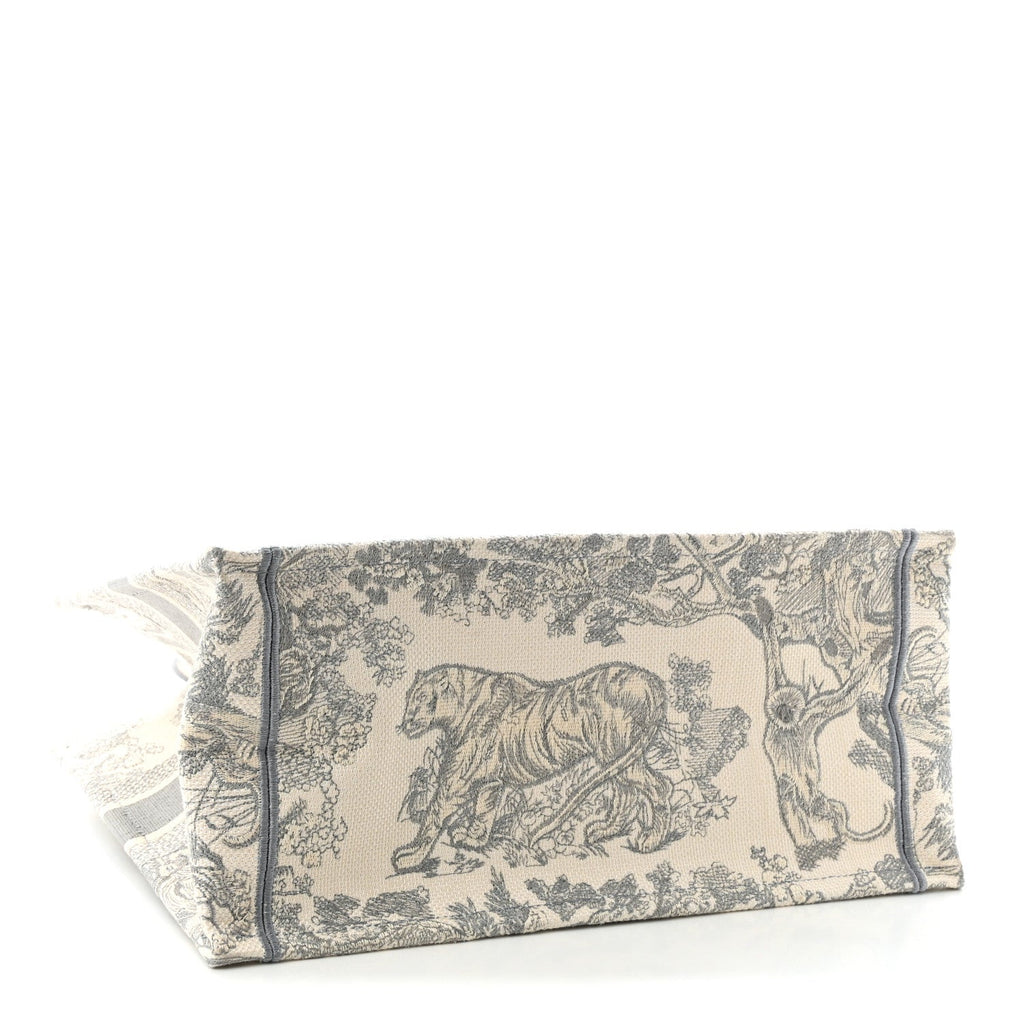 Canvas Embroidered Medium Dioriviera Toile De Jouy Book Tote Gray £¨ Direct shipment via from wholesalehk.shop