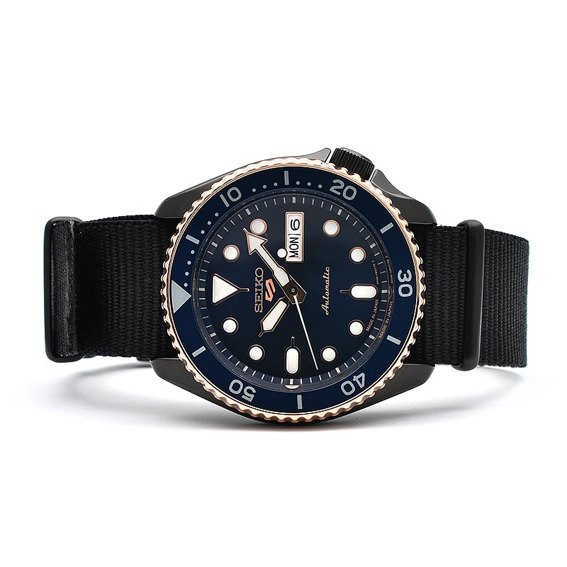 Seiko 5 Sports Automatic Blue Dial Black NATO Strap Watch for Men - SBSA098 wholesalehk.shop