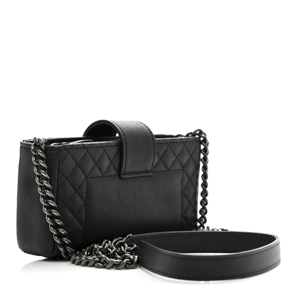 Calfskin Boy Reverso Mini Pochette Black wholesalehk.shop