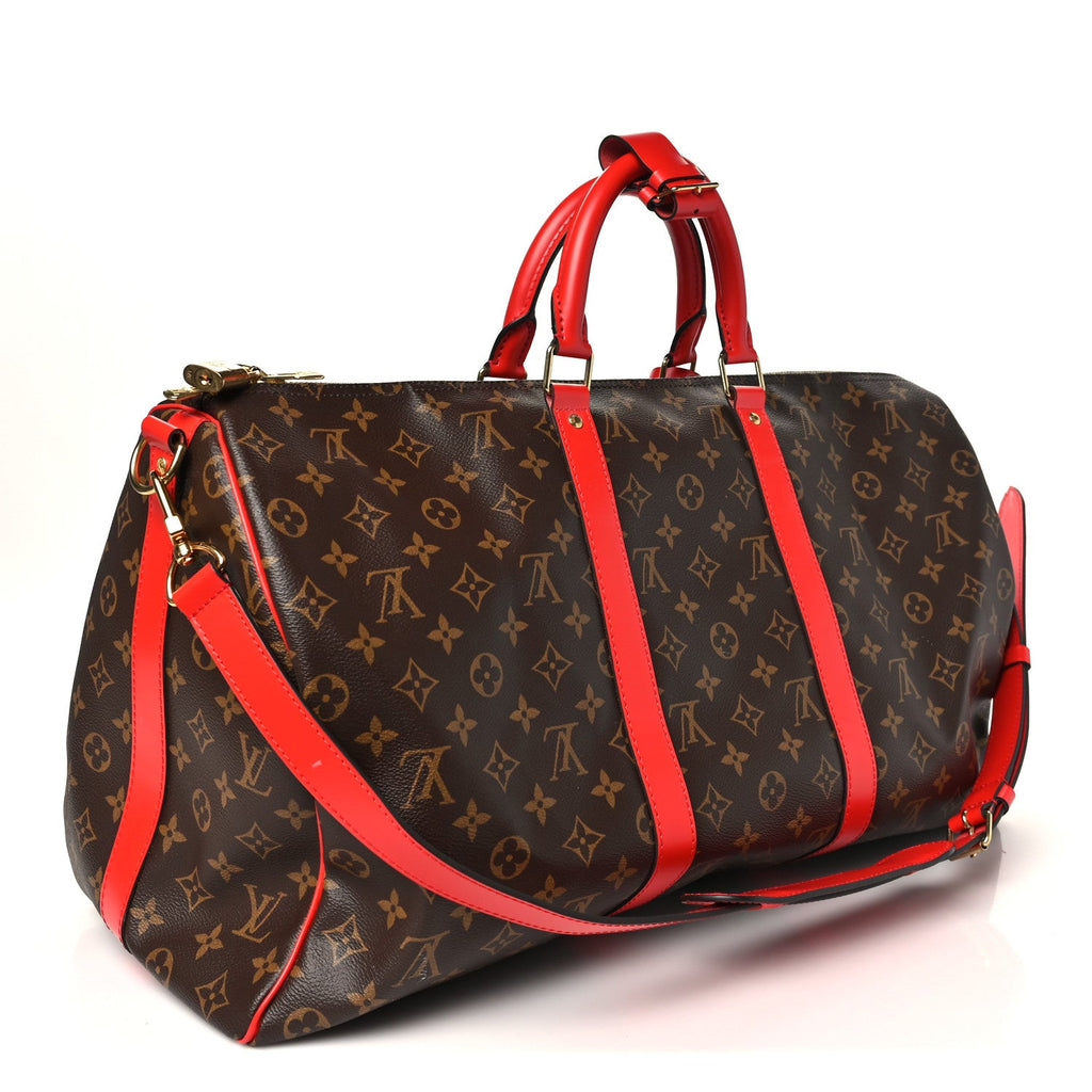 Calfskin Monogram Keepall Bandouliere 50 Coquelicot wholesalehk.shop