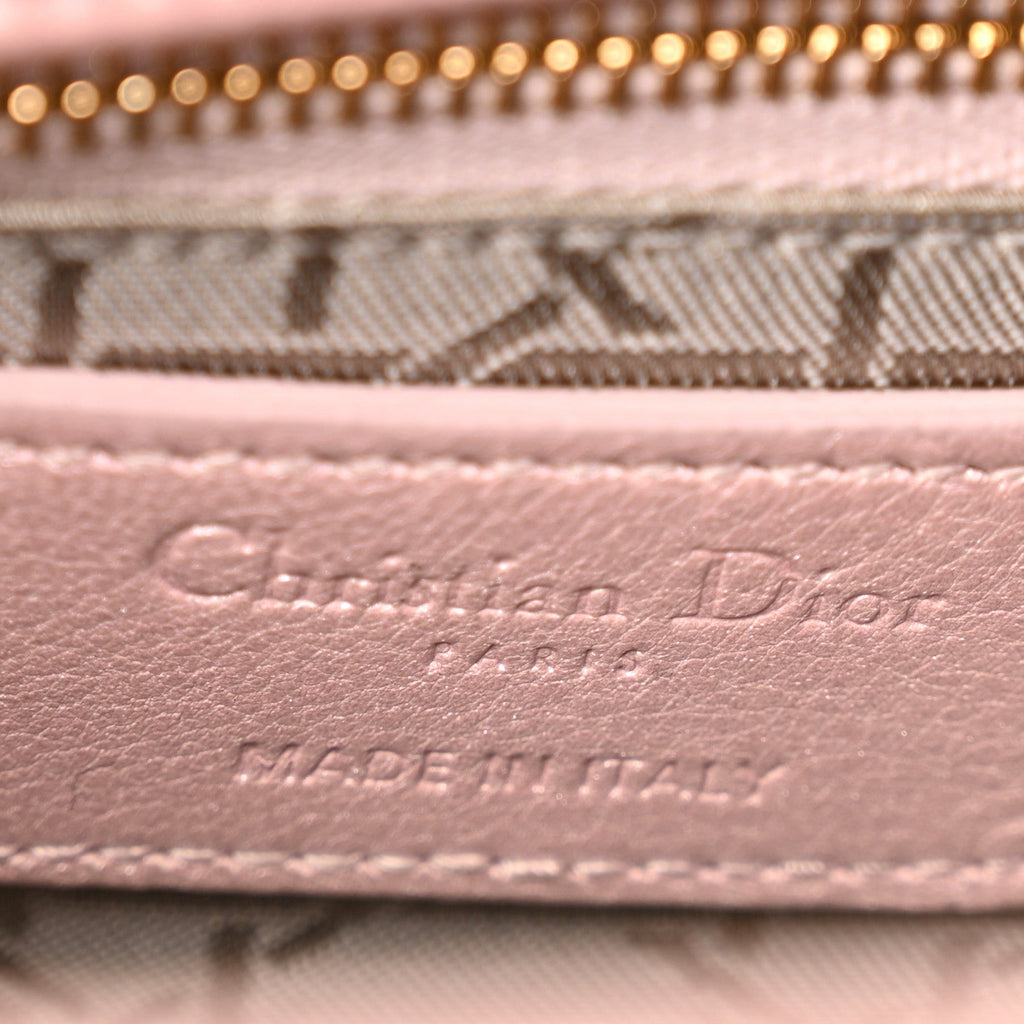 Metallic Lambskin Cannage Mini Lady Dior Lotus wholesalehk.shop