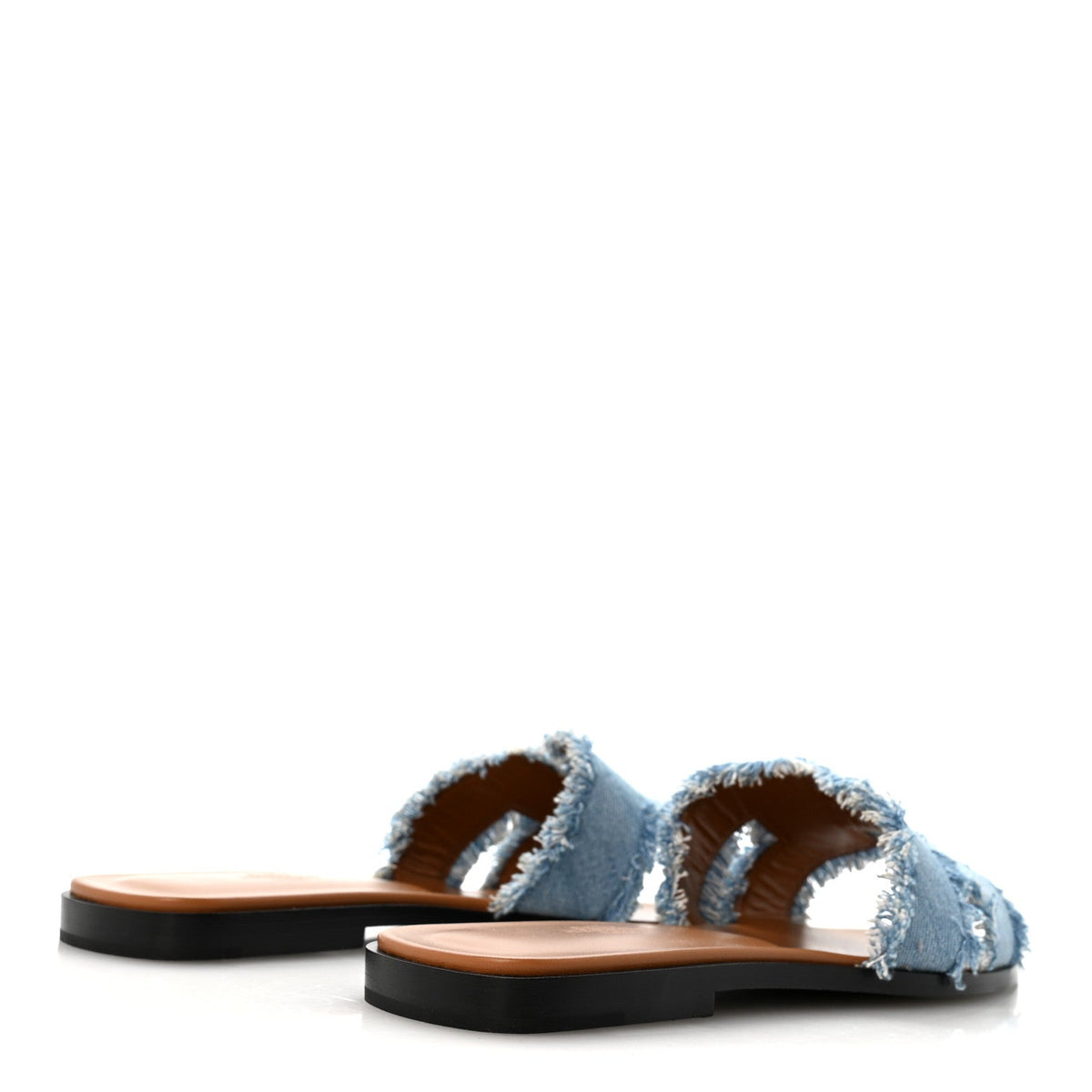 Denim Oran Fringe Sandals 40 Bleu Clair wholesalehk.shop