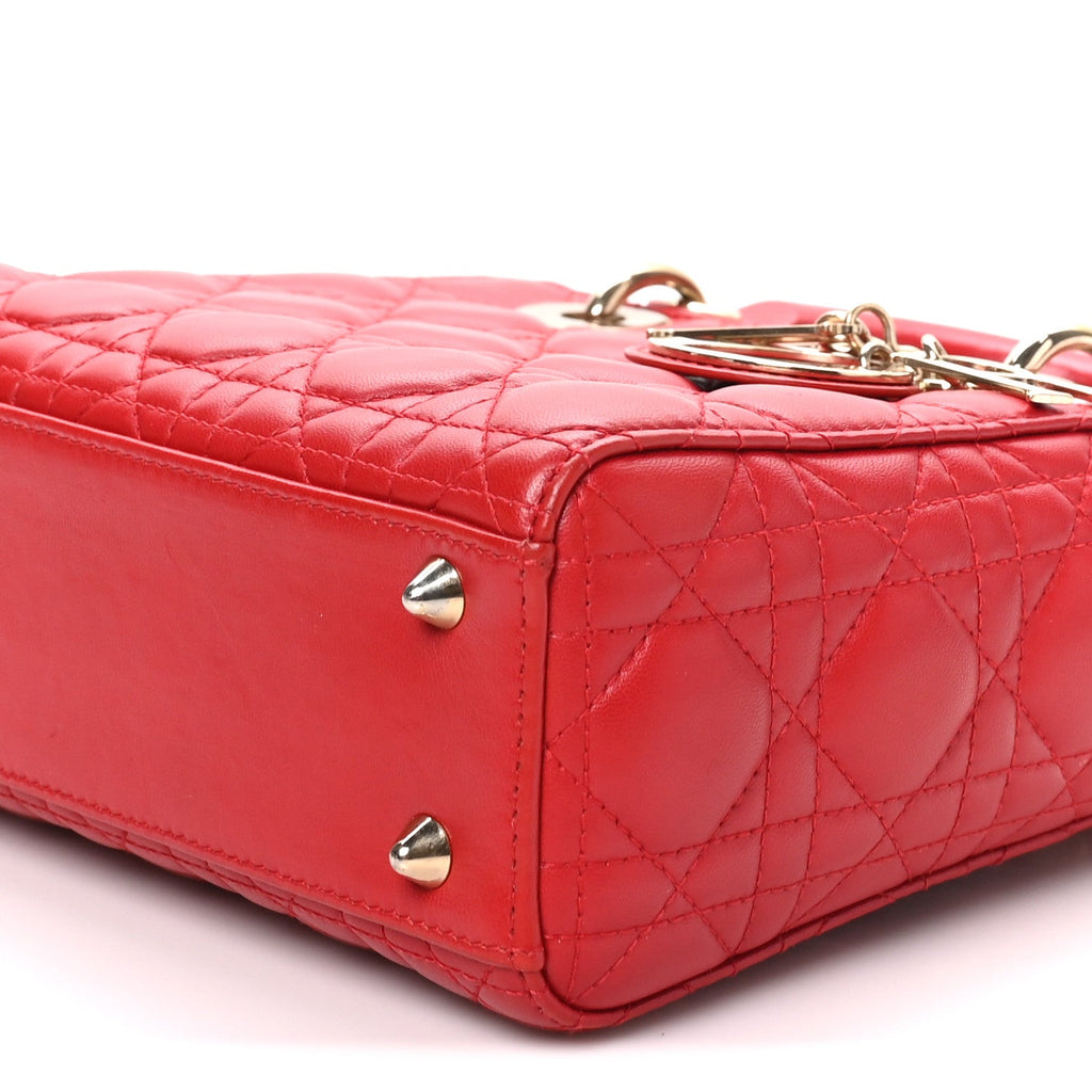 Lambskin Cannage Small My ABCDior Lady Dior Red wholesalehk.shop