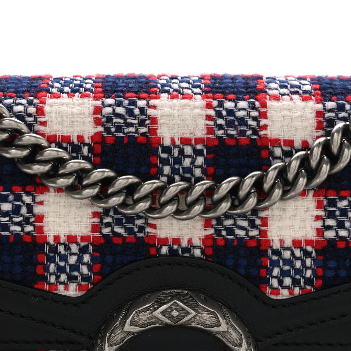 Vintage Tweed Check Small Dionysus Shoulder Bag White Hibiscus Red Marine wholesalehk.shop