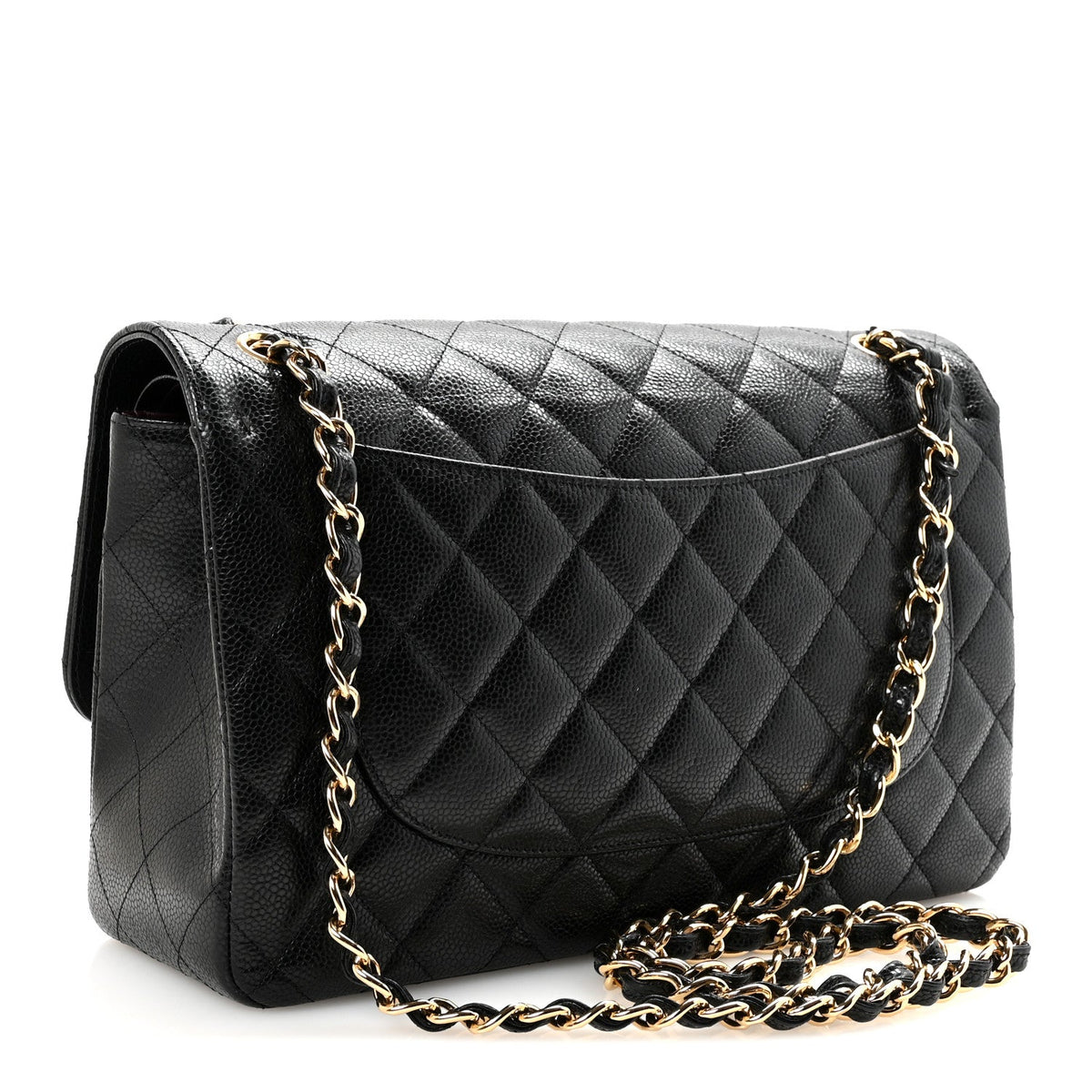 Caviar Quilted Jumbo Double Flap Black wholesalehk.shop