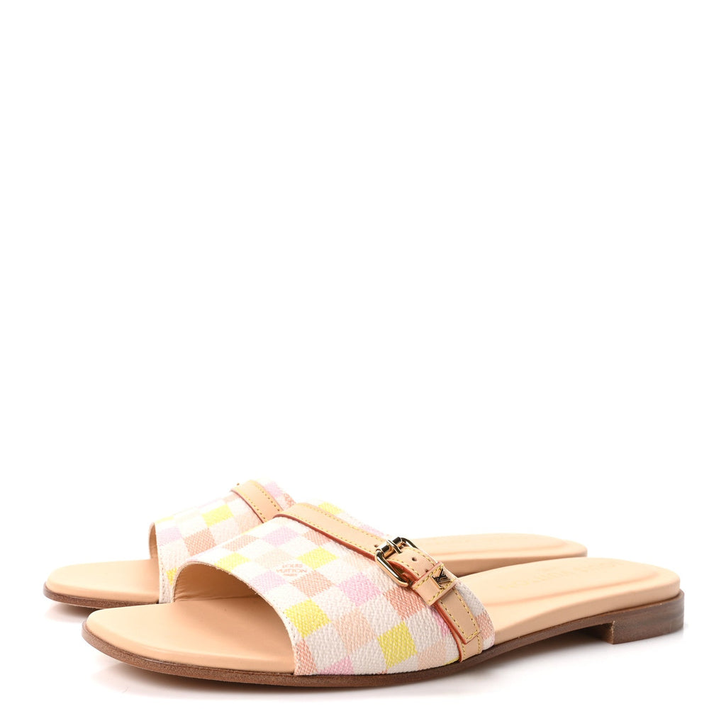 Damierlicious Neo Revival Flat Mule Sandals 38 Rose Peach £¨ Direct shipment via from wholesalehk.shop