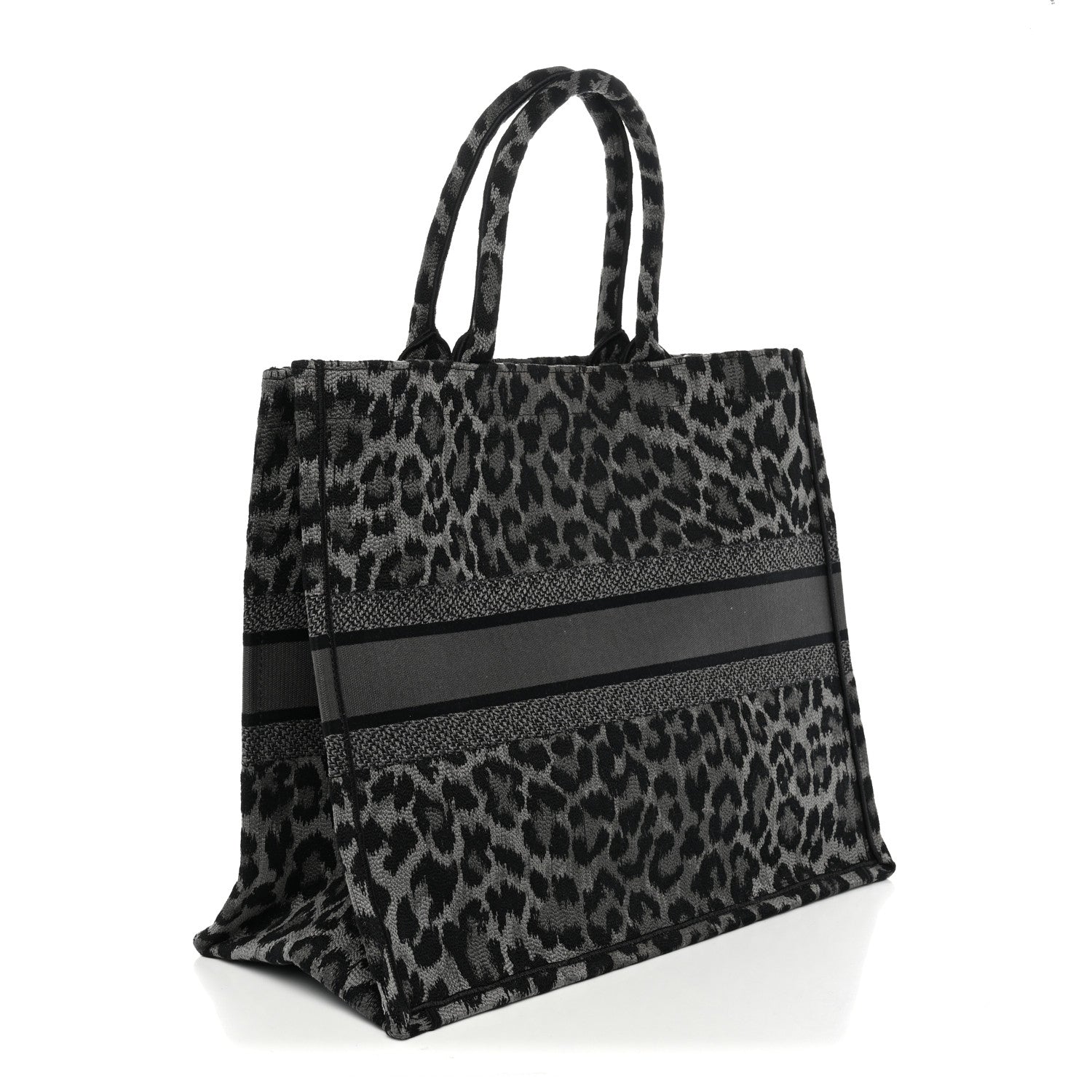 Canvas Mizza Embroidered Large Leopard Book Tote Grey £¨ Direct shipment via from wholesalehk.shop