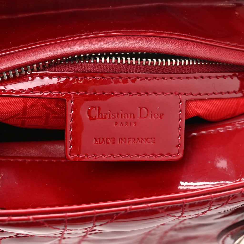 Patent Cannage Medium Lady Dior Red wholesalehk.shop