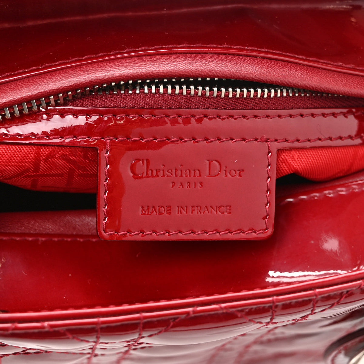 Patent Cannage Medium Lady Dior Red wholesalehk.shop