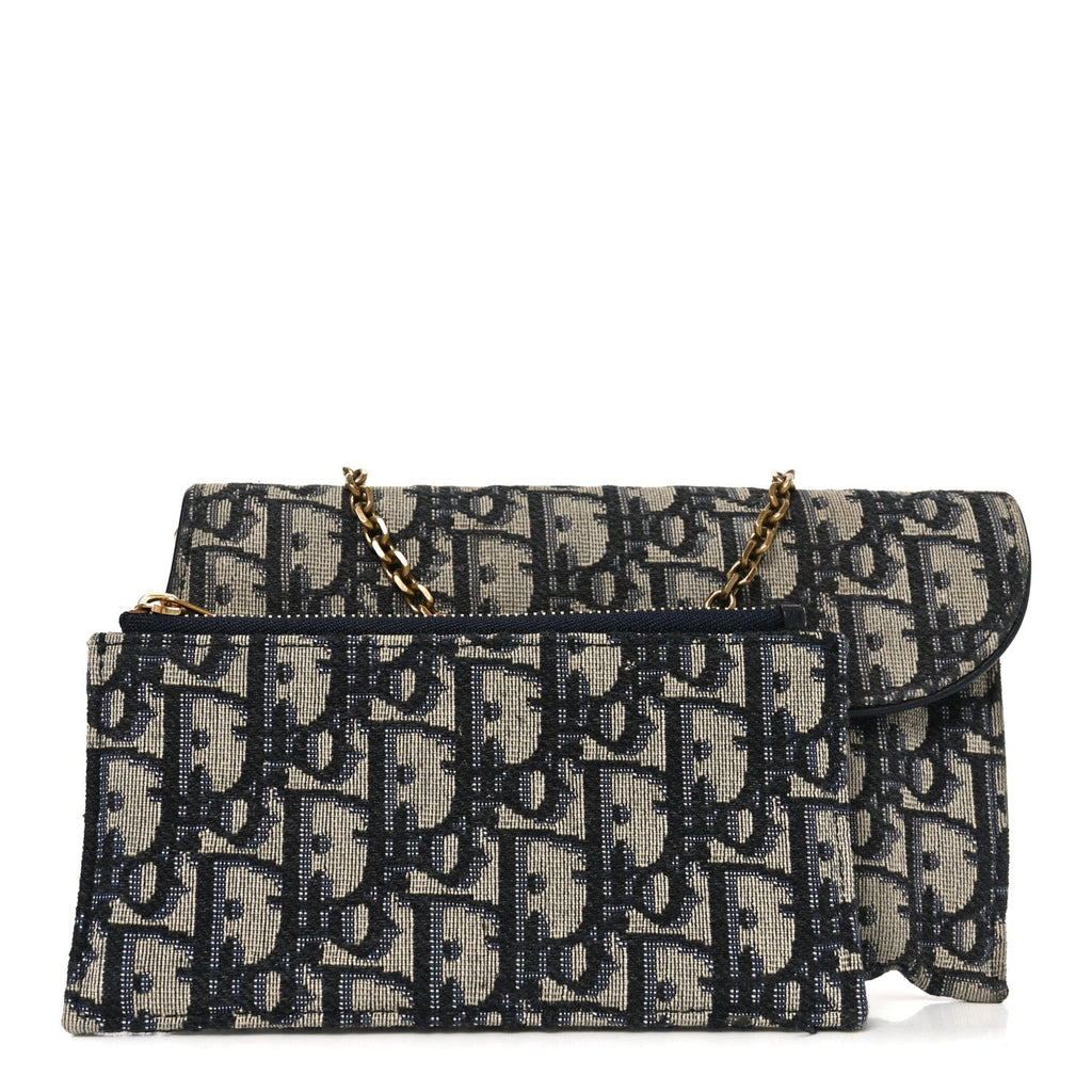 Oblique Small Saddle Chain Pouch Blue wholesalehk.shop