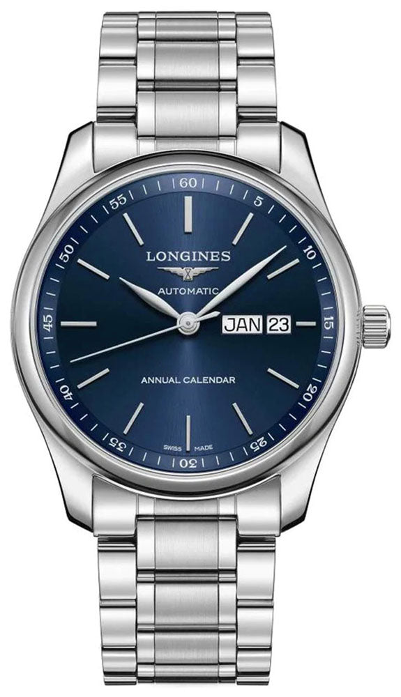 Longines Master Collection Automatic Stainless Steel Blue Dial Date/Month Mens Watch L2.910.4.92.6 wholesalehk.shop
