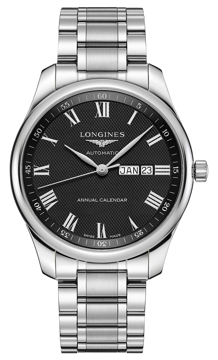 Longines Master Collection Automatic Stainless Steel Black Dial Date/Month Mens Watch L2.920.4.51.6 wholesalehk.shop