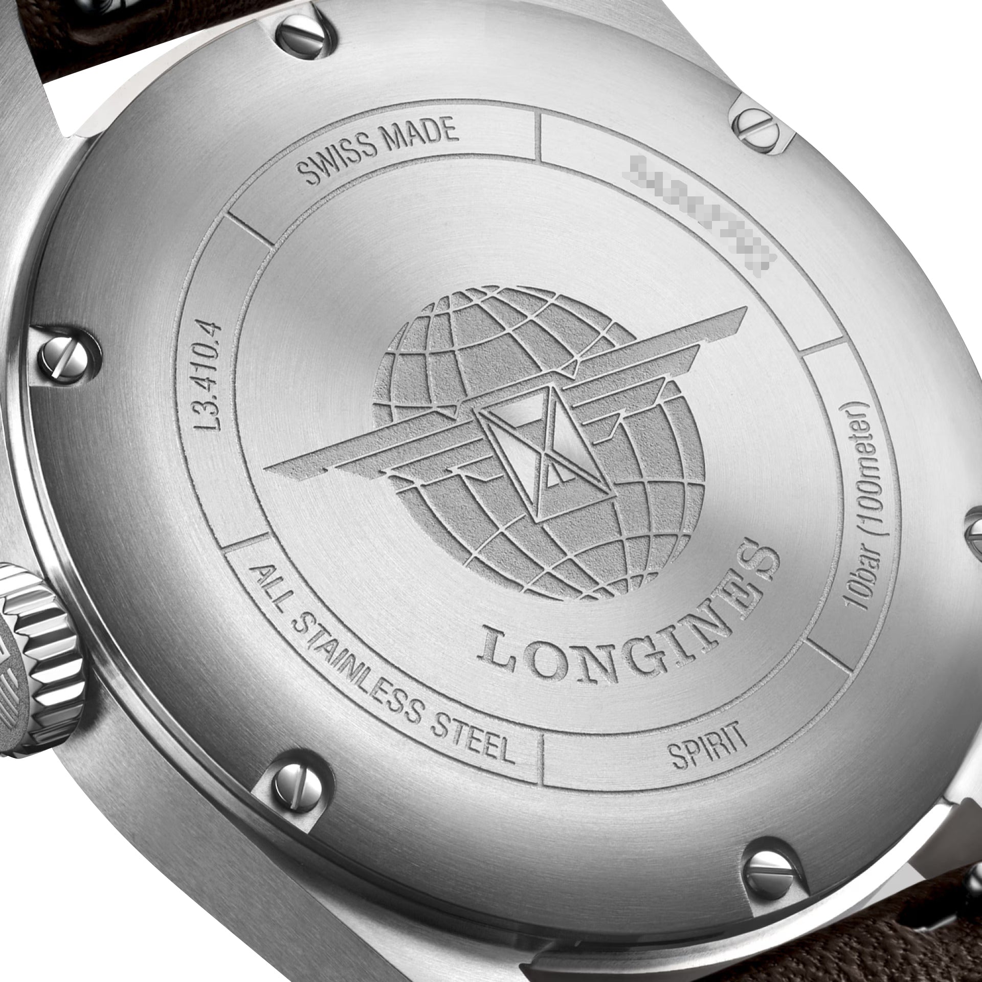 Longines Spirit Automatic COSC Stainless Steel Black Dial Brown Leather Strap Date Unisex Watch L3.410.4.53.0 wholesalehk.shop