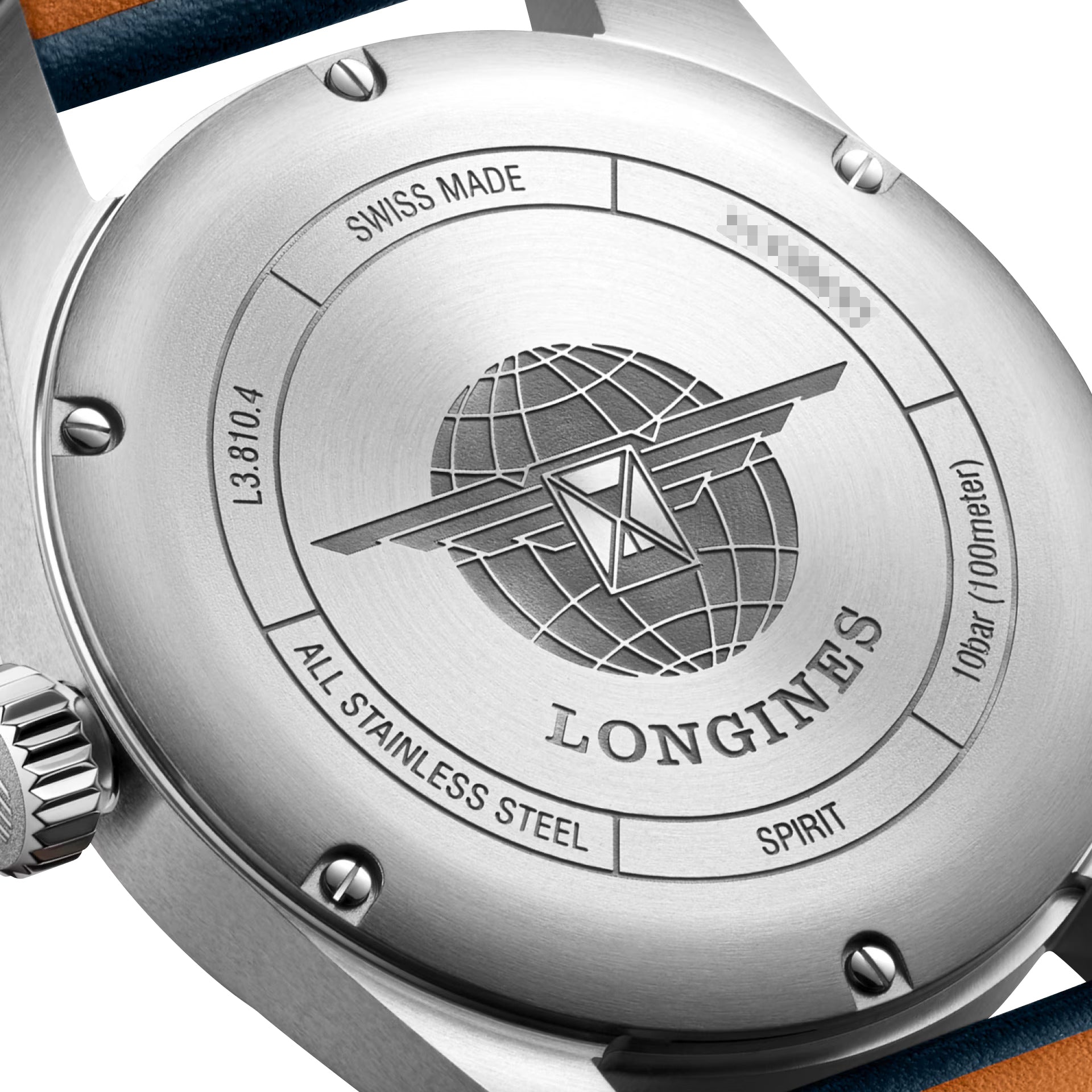 Longines Spirit Automatic COSC Stainless Steel Blue Dial Blue Leather Strap Date Mens Watch L3.810.4.93.0 wholesalehk.shop
