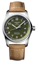 Longines Spirit Automatic COSC Stainless Steel Green Dial Brown Leather Strap Date Mens Watch L3.810.4.03.2 wholesalehk.shop