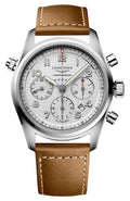 Longines Spirit Automatic Chronograph COSC Stainless Steel Silver Dial Brown Leather Strap Date Mens Watch L3.820.4.73.2 wholesalehk.shop