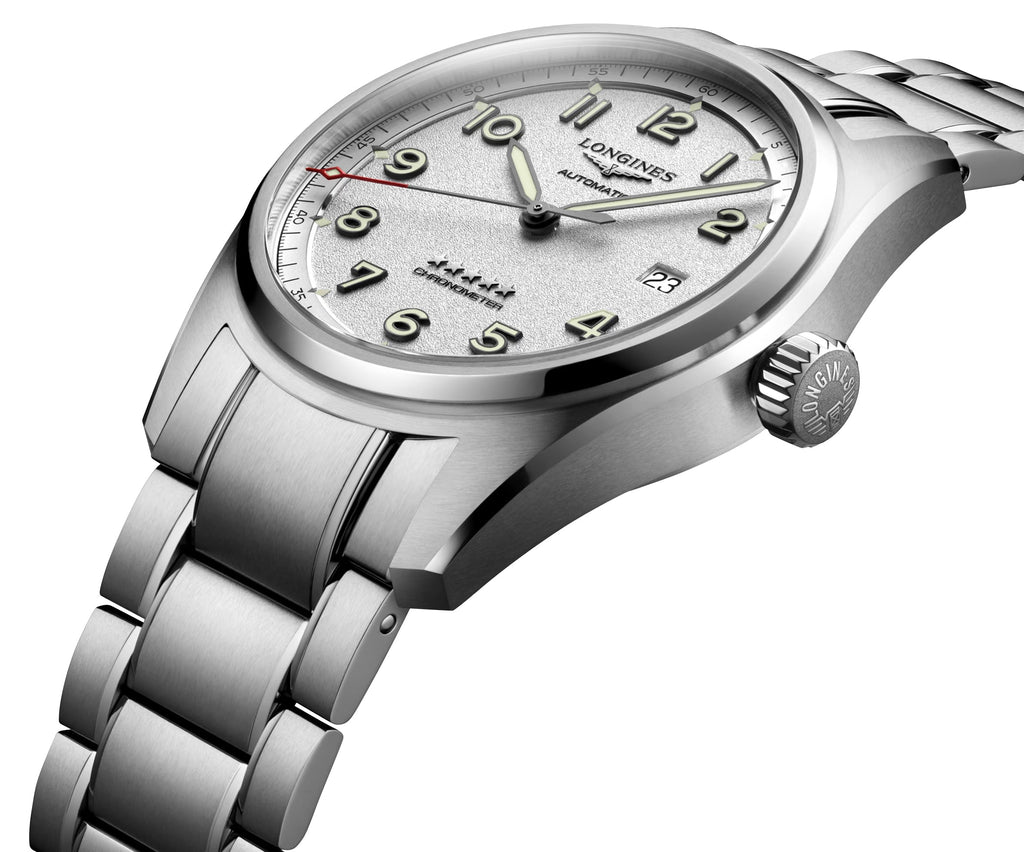 Longines Spirit Prestige Edition Automatic COSC Stainless Steel Silver Dial Interchangeable Brown Leather/NATO Strap Date Mens Watch L3.810.4.73.9 wholesalehk.shop