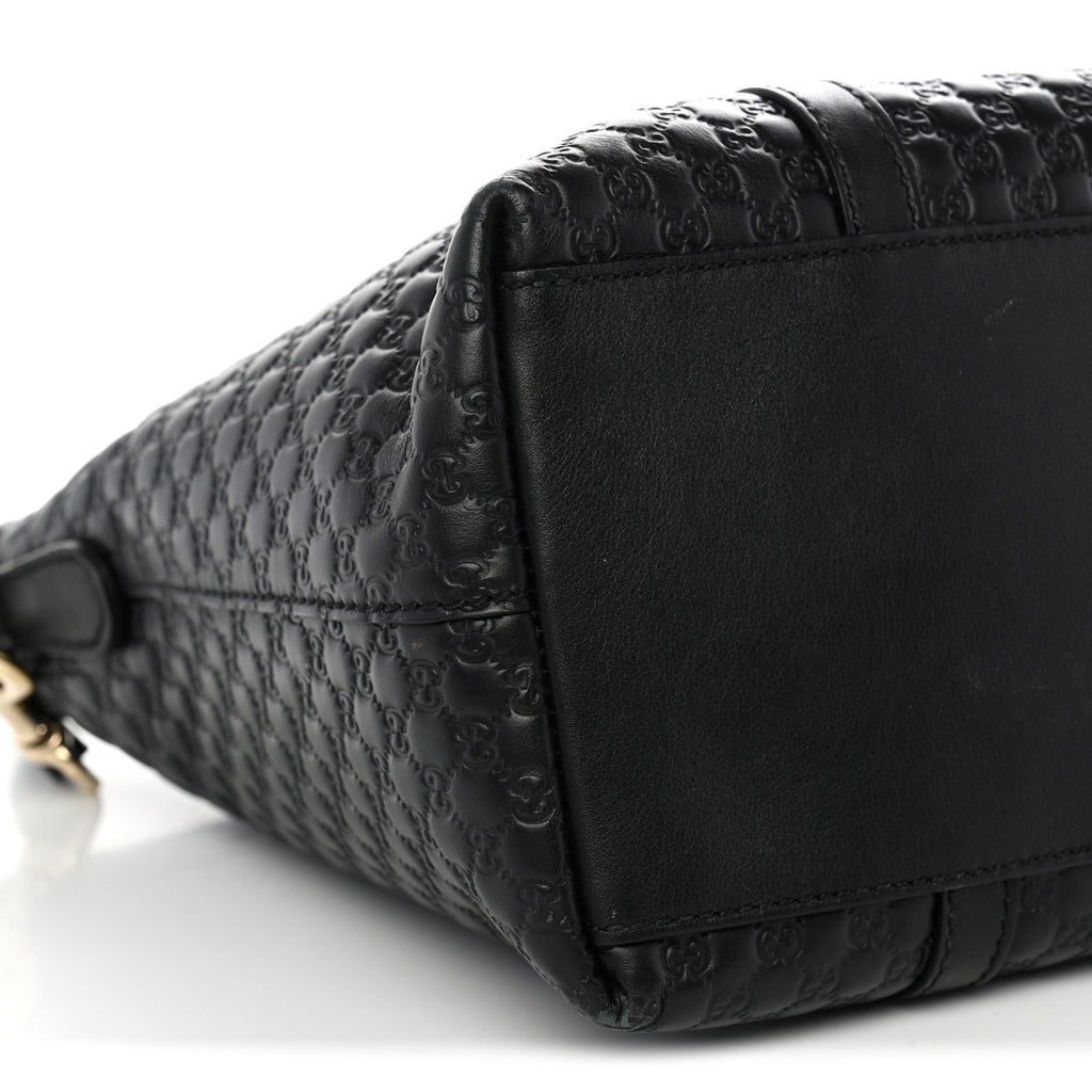 Soft Microguccissima Small Zippered Satchel Black £¨ Direct shipment via from wholesalehk.shop